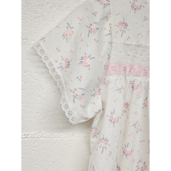 Vtg Ballet Floral House Dress Sz Medium Small Print Cottagecore Coquette - Picture 8 of 9